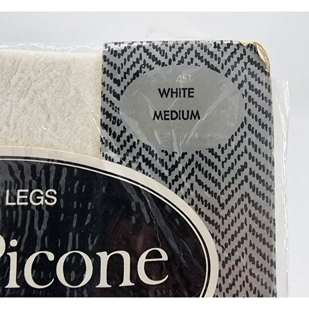 Vtg Evan Picone Color Legs Opaque Pantyhose 100% Nylon Hoisery 451 White‎ Size M